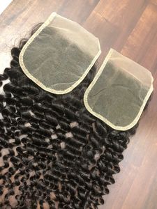 Vente en gros 100% cuticules alignées vierge 18 "crépus bouclés 4x4 fermeture en dentelle transparente extension humaine de haute qualité un donneur - Product Image 6