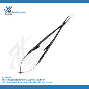 Portaagujas Micro Barraquer Curvo de Acero Inoxidable, Juego de Instrumentos de Alta Calidad 5-0 6-0 171mm 1.2mm para Uso Hospitalario, Pakistán - Product Image 2