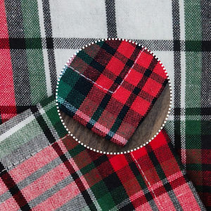 Chemin de table rouge et blanc 100% coton – Linge de table doux, durable et lavable pour la maison et l'hôtel - Product Image 4