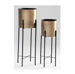 ชุดกระถางต้นไม้โลหะสำหรับตกแต่งบ้าน2ใบมีสีดีไซน์ตกแต่งภายในอาคารตกแต่งพื้นกระถางต้นไม้ดีไซน์สำหรับตกแต่งบ้านห้องนั่งเล่น - Product Image 5