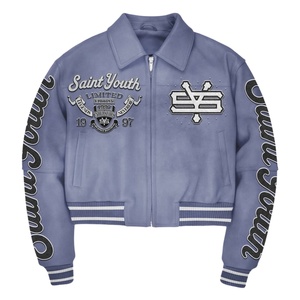 Veste universitaire en laine 100% pour homme et femme, personnalisable avec logo OEM, style streetwear d'hiver, unie et vierge - Product Image 2