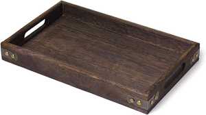 Plateau de service en bois de style industriel de qualité supérieure, design léger pour la maison, le salon, le café et le restaurant à prix avantageux - Product Image 6