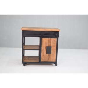 Armoire industrielle vintage en manguier avec cadre en fer solide, présentoir en métal pour la maison, le bureau, l'appartement, l'hôtel et le salon. - Product Image 2