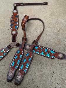 Qualité supérieure Cheval Headstall Poitrine Collier Floral Peint À La Main Ensemble Tack au meilleur prix - Product Image 2