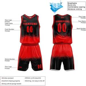 ออกแบบชุดบาสเก็ตบอลของคุณเอง 100% โพลีเอสเตอร์ ระบายอากาศได้ดี สไตล์ล่าสุด ชุดบาสเก็ตบอลคุณภาพดีที่สุด - Product Image 2