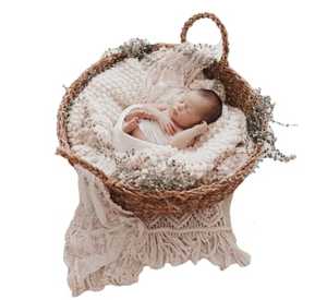 ตะกร้าไม้ไผ่สำหรับทารกแรกเกิดสไตล์วินเทจหรูหราแท่นวางแบบพกพาไม้เท้าธรรมชาติพร้อมอุปกรณ์ประกอบฉากสำหรับถ่ายภาพในห้องนอน - Product Image 4