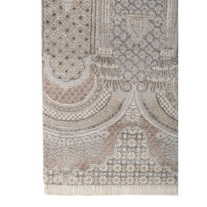 Tapis Khidki en laine et soie de bambou noué à la main, motif géométrique, pour salon, tapis rectangulaire pour couloir - Modèle LRB (1816) - Product Image 4