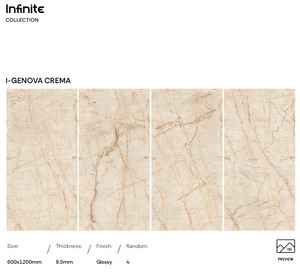 กระเบื้องลายหินอ่อนรุ่นใหม่ล่าสุด ขนาด 600x1200 มม. สำหรับอพาร์ทเมนต์ เคลือบเงาแบบพอร์ซเลน เซรามิกขนาดใหญ่ สำหรับปูผนังและพื้น กระเบื้องแผ่นใหญ่แบบ Sintered Stone - Product Image 6