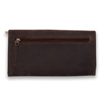 100% asli lembut dan indah dibuat dari kulit premium wanita ritsleting/dompet genggam hitam, coklat, tan