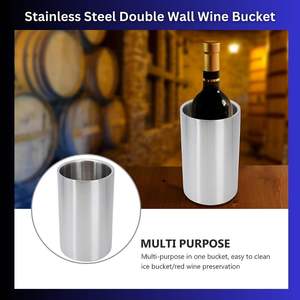 Cubos de hielo de cerveza de acero inoxidable con aislamiento de doble pared de calidad superior Precio razonable Enfriadores de latas Bares de vino Fiestas - Product Image 2