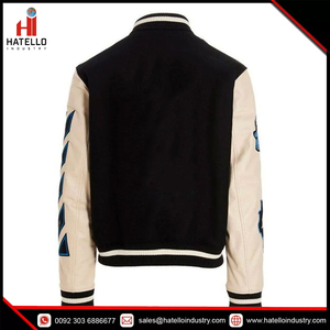 High Quality Men's Varsity Jackets Custom Baseball Letterman Bomber Jacket Embroidery Canvas Style Formal-Wholesale Low <b>Winter</b> - Product Image 4