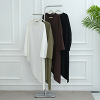 Ensemble deux pièces élégant en tissu mélange coton-lin : haut asymétrique et jupe longue – Tenue islamique modeste pour femme