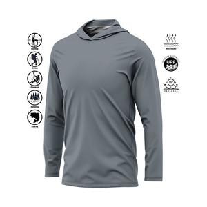 Camisas de Pesca con Capucha de Manga Larga para Hombre, Cómodas, de Moda para Exteriores, 100% Poliéster, Transpirables, de Secado Rápido, UPF 50+ UV, Fáciles de Lavar - Product Image 1