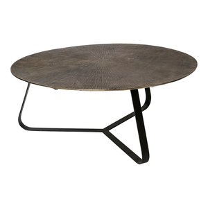 Table en métal plaqué or meubles d'excellente qualité faits à la main table de centre ronde de faible hauteur pour le salon et la chambre à coucher - Product Image 1