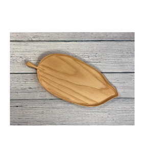 Assiette d'acacia en forme de feuille au look de designer Plateau de service fait main poli brillant avec logo personnalisé en forme de feuille vente à chaud - Product Image 3