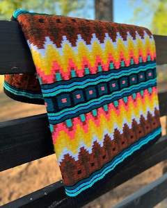 Manta de sillín de caballo occidental de lana suave con forro de polialgodón de tejido tradicional para eventos de equitación Senderos Rodeos - Product Image 5