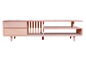 Meuble TV moderne en chêne naturel Armoire console multimédia en bois massif de qualité supérieure pour le salon Meubles de maison - Product Image 6