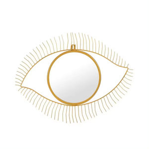 Greatest Quality Metal <b>Frame</b> Wall <b>Mirror</b> for Home and Hotel Decoration Eyes Shape Wall Decorative Hanging <b>Mirror</b> Gold Plated - Product Image 1