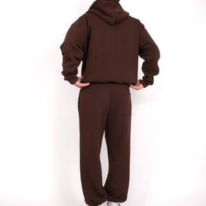 ชุดกางเกงวอร์มผ้าฝ้ายแบบมีซิปสำหรับผู้ชายชุดเสื้อฮู้ดกางเกงซับเหงื่อผ้าคอตตอนปรับโลโก้ได้ชุดวอร์มสำหรับฤดูหนาวระบายอากาศได้ดีไซส์ใหญ่พิเศษบริการ OEM - Product Image 5