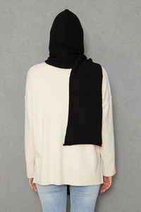 ผ้าพันคอถักแบบมีฮู้ดของผู้หญิงเนื้อผ้านุ่มช่วยให้อบอุ่นมีสไตล์และดูทันสมัยในฤดูใบไม้ร่วงฤดูหนาวบริการ OEM - Product Image 4