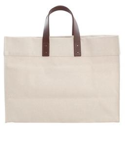 Sac fourre-tout en toile de coton surdimensionné à la mode indienne, logo imprimé personnalisé, sac de shopping avec poignée en cuir - Product Image 2