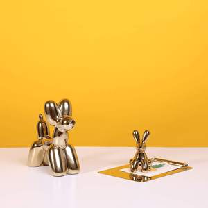 Cute Golden Bunnies Sculpture Luxury Sitting Rabbit Statue <b>Easter</b> Home Decoration Object Handcrafts Brass Rabbit <b>Ornament</b> Decor - Product Image 3