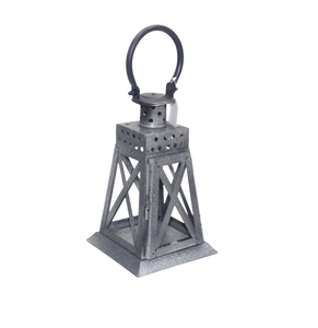 Bougeoir élégant moderne de couleur grise de lanterne décorative en fer/verre de conception classique pour la décoration à la maison - Product Image 3