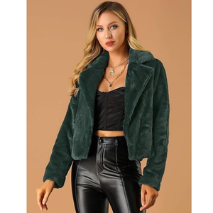 Chaqueta de invierno para mujer Sherpa Casual Fleece Fuzzy Faux Zip Coat - Product Image 4