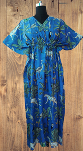 Kaftan en coton imprimé Jungle Vêtements de festival en pur coton Vêtements de salon imprimés d'été Vêtements de nuit Motif de Noël - Product Image 2