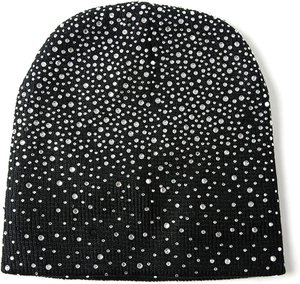 Bonnet d'hiver tricoté confortable avec strass, personnalisable avec logo, idéal pour le travail – Vente chaude - Product Image 2