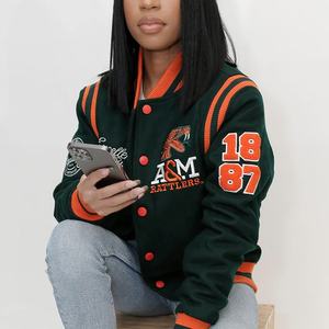 Chaqueta de lona con logotipo personalizado unisex, soporte impermeable a prueba de viento para equipos deportivos universitarios, letras delanteras de invierno para hombres - Product Image 4