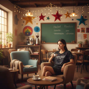 Maglietta divertente per insegnanti di spagnolo: T-shirt promozionale comica per chi parla fluventemente Spagnolo-Latino - Product Image 3