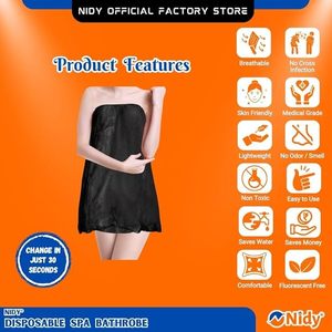 Bata protectora ligera no tejida negra desechable básica NIDY para uso sanitario PPE hospitales belleza cuidado Personal - Product Image 2