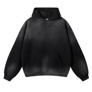 Sweat à capuche surdimensionné personnalisé de haute qualité pour hommes, sweat-shirt en molleton éponge français vintage délavé à l'acide, OEM ODM - Product Image 3