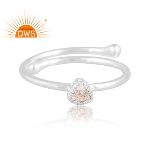 Meilleure qualité en argent sterling fin cristal naturel Quartz pierres précieuses bague empilable fabricant de bijoux personnalisés - Product Image 2