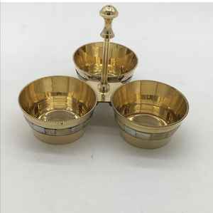 Bol de service classique pour fête de mariage à la maison bol à noix et à Fruits décor couleur dorée design moderne plat à salade en métal et bol à plateau - Product Image 2