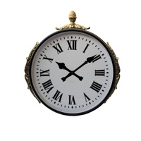 Horloge d'extérieur italienne en fer doré, synchronisée GPS, avec couvercle en acrylique, affichage à aiguilles LUMINOVA, mouvement à quartz, radio pour