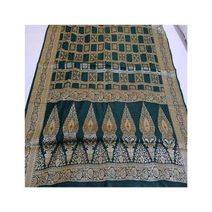 Saris de seda artísticos hechos a mano elegantes para verano estilo cómodo diseñado para bodas festivales fiestas cada ocasión especial - Product Image 1