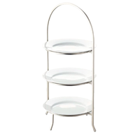 Support d'assiette pour ustensiles de cuisine à 3 niveaux Design simple Support d'assiette plaqué or pour le stockage Affichage de table OEM disponible