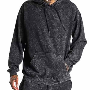 Ensemble de survêtement sportif en molleton mi-lourd à capuche imprimé délavé à l'acide pour homme, fabriqué en usine OEM - Product Image 6