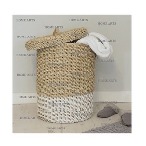 Cesta de almacenamiento de yute de bambú de último diseño, forma redonda, tamaño personalizado, cesta de ratán para ropa, uso en lavandería - Product Image 5