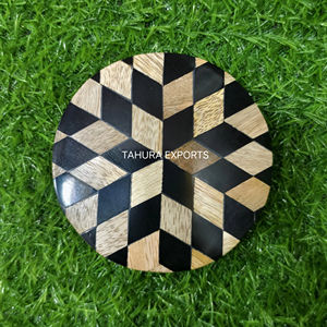 Sous-verre en bois de qualité supérieure pour mariage 2026, décoratif, en résine, nacre, pour boissons, design classique, sous-verre en bois - Product Image 1