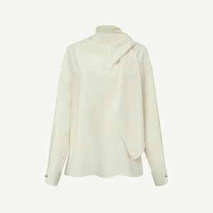 Blusa drapeada de cuello alto Crepúsculo de la mejor opción para mujeres Servicios ODM Tallas grandes para Otoño Invierno Primavera Verano - Product Image 3