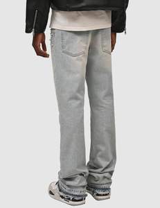 Jeans skinny en denim stretch à taille haute de qualité supérieure, pantalons jeans en denim respirants empilés de style européen Street Wear - Product Image 2