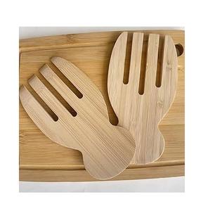 Classic Quality Wood Salad Mixing Wood Hands for Restaurant Table Ware Use Made in India Natural Wood Salad Servers Durable - Product Image 1