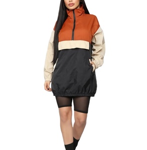 Veste coupe-vent en nylon en gros, pull-over, sport, respirante, à capuche, imperméable, veste de sport décontractée pour femmes - Product Image 1