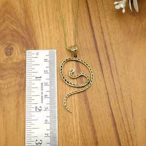 Golden <b>Snake</b> Pendant Necklace Handmade Serpent <b>Jewelry</b>, Boho Animal Totem Necklace, Statement Gold Necklace, Unique Gift for Her - Product Image 2