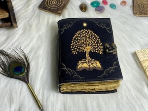 Cuadernos de cuero genuino de árbol de la vida para mujer, hermoso diario para bocetos, libro de viaje, libro de hechizos en blanco - Product Image 4