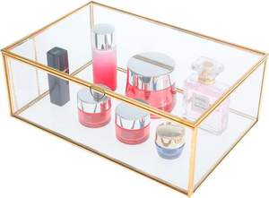 <b>Large</b> capacity stylish metal glass <b>jewellery</b> <b>box</b> with intricate design perfect for organizing rings bracelets necklaces - Product Image 5