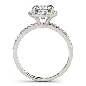 Anillo de Compromiso con Halo de Diamantes en Pavé Francés de 2.14ct en Platino - Anillos de Diamantes de Lujo - Product Image 3